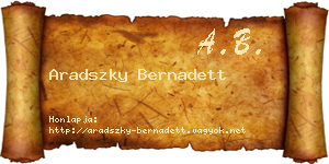 Aradszky Bernadett névjegykártya